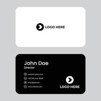 diseño de tarjeta de visita en blanco y negro