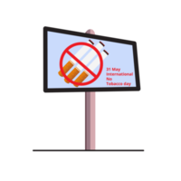 Billboard banner No smoking Illustration isolated on png transparent background