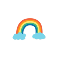 arc en ciel avec des nuages png fond transparent