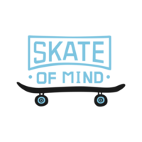 skateboard mit typografieillustration lokalisiert auf transparentem hintergrund png