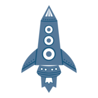 Flat style Cartoon Rocket illustration isolated on png transparent background