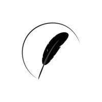 feather pen logo vector