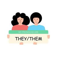 Our pronoun They and Them. For English studing vector