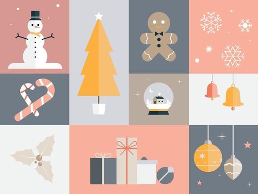 Christmas graphic set. Christmas background.