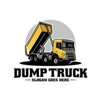 camión volquete, vector de logotipo premium de camiones