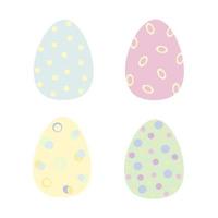 símbolo de vacaciones de pascua coloridos huevos decorados en tonos pastel, ilustración vectorial de estilo plano para la decoración festiva de primavera, tarjetas de felicitación, invitaciones, pancartas, diseño web vector