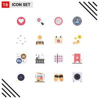 User Interface Pack of 16 Basic Flat Colors of bubbles marketing nosmoking digital peturning Editable Pack of Creative Vector Design Elements