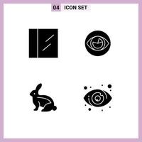 Editable Vector Line Pack of Simple Solid Glyphs of cocaine easter bunny eye look eye Editable Vector Design Elements