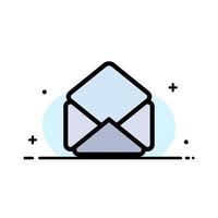 Mail Email Open  Business Flat Line Filled Icon Vector Banner Template