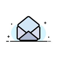 Mail Email Open  Business Flat Line Filled Icon Vector Banner Template