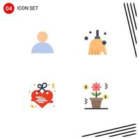 4 User Interface Flat Icon Pack of modern Signs and Symbols of account letter broom sweep business Editable Vector Design Elements