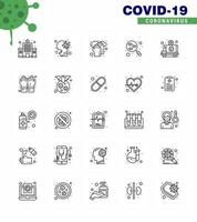 Coronavirus Awareness icon 25 line icons icon included test research sick lab washing viral coronavirus 2019nov disease Vector Design Elements