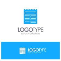 Document Text Basic Ui Blue Solid Logo with place for tagline vector