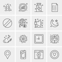 16 Universal Business Icons Vector Creative Icon Illustration to use in web and Mobile Related project