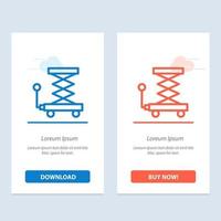 Car Construction Lift Scissor  Blue and Red Download and Buy Now web Widget Card Template vector