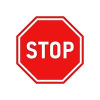 stop signage with red octagon border vector design