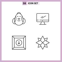 Universal Icon Symbols Group of 4 Modern Filledline Flat Colors of egg pc baby monitor download Editable Vector Design Elements