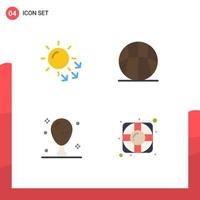 4 Universal Flat Icons Set for Web and Mobile Applications dermatology dinner skin care basketball holiday Editable Vector Design Elements