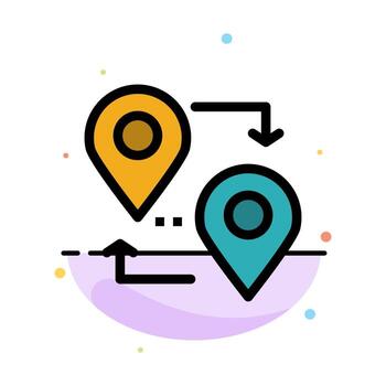 Location Map Pointer Travel Abstract Flat Color Icon Template vector