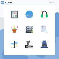 Universal Icon Symbols Group of 9 Modern Flat Colors of data money skin growth support Editable Vector Design Elements