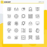 Set of 25 Modern UI Icons Symbols Signs for paint design smart coding diagram Editable Vector Design Elements