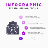 Mail Email Envelope Education Infographics Presentation Template 5 Steps Presentation vector