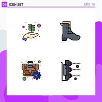 Set of 4 Modern UI Icons Symbols Signs for business startup gear activity spring factory Editable Vector Design Elements