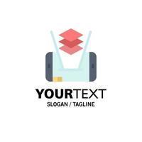 Mobile Cell Technology Business Logo Template Flat Color vector