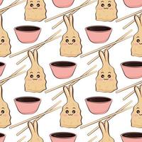 Tempura kawaii seamless pattern vector