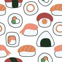 Sushi and sashimi background vector