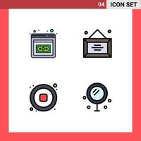 paquete de iconos de vectores de stock de 4 signos y símbolos de línea para el desarrollo de negocios parada de cosméticos de oficina de negocios elementos de diseño de vectores editables