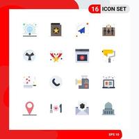 Set of 16 Modern UI Icons Symbols Signs for warining hobby learning hobbies handbag Editable Pack of Creative Vector Design Elements