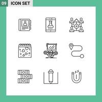 9 Creative Icons Modern Signs and Symbols of game love smartphone application heart share Editable Vector Design Elements