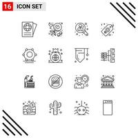 16 Creative Icons Modern Signs and Symbols of super connected digital management women sign price Editable Vector Design Elements