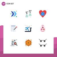 9 Creative Icons Modern Signs and Symbols of gym color fill environment color drop bucket Editable Vector Design Elements