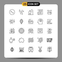 Set of 25 Modern UI Icons Symbols Signs for release expense christian credit bill Editable Vector Design Elements