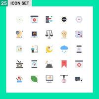 Universal Icon Symbols Group of 25 Modern Flat Colors of negative protection door privacy gdpr Editable Vector Design Elements