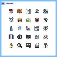 Stock Vector Icon Pack of 25 Line Signs and Symbols for house office bridge man river Editable Vector Design Elements