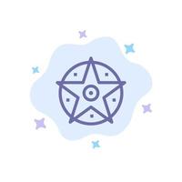 Pentacle Satanic Project Star Blue Icon on Abstract Cloud Background vector