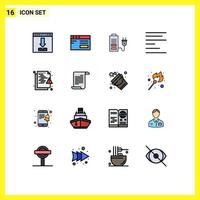 16 Creative Icons Modern Signs and Symbols of hacker text school left plug Editable Creative Vector Design Elements