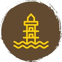 Lighthouse Landscape Glyph Icon vector