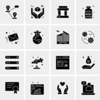 16 iconos de negocios universales vector ilustración de icono creativo para usar en proyectos relacionados con la web y dispositivos móviles