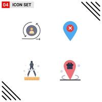 4 Creative Icons Modern Signs and Symbols of returning art digital navigation business Editable Vector Design Elements