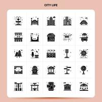 Solid 25 City Life Icon set Vector Glyph Style Design Black Icons Set Web and Mobile Business ideas design Vector Illustration
