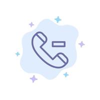 Call Contact Delete Blue Icon on Abstract Cloud Background vector