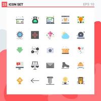 Group of 25 Flat Colors Signs and Symbols for store online tax basket notification Editable Vector Design Elements