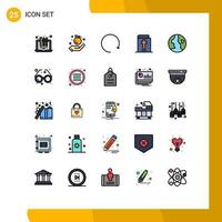 Set of 25 Modern UI Icons Symbols Signs for accessory globe arrow earth halloween Editable Vector Design Elements