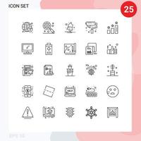 Set of 25 Modern UI Icons Symbols Signs for performance achievements notification roller arts Editable Vector Design Elements