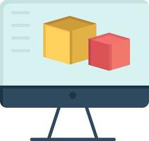 Computer Monitor Box Computing  Flat Color Icon Vector icon banner Template