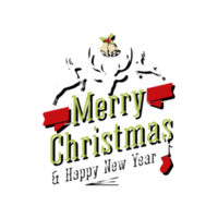 Merry christmas typography png